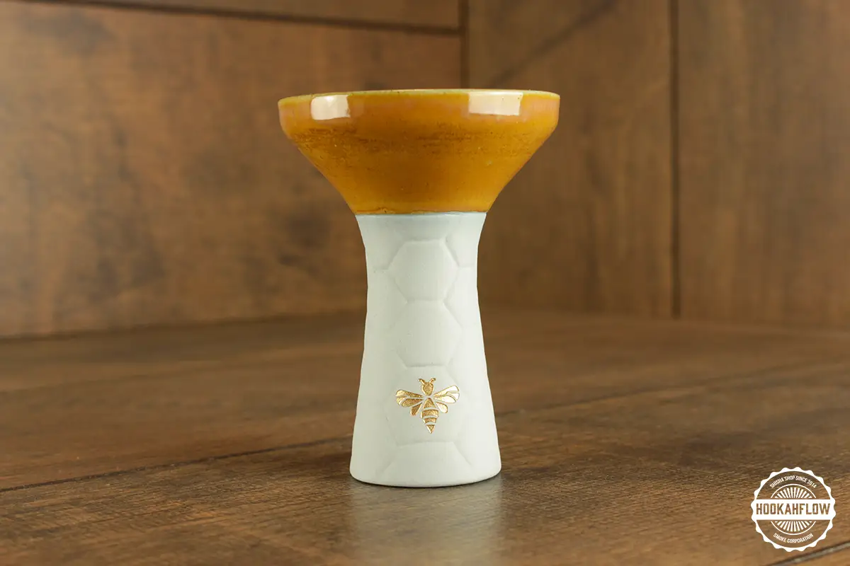 Bee Hookah Phunnel Light Blue Half Glazed Brown Bee Hookah Phunnel Light Blue Half Glazed Brown