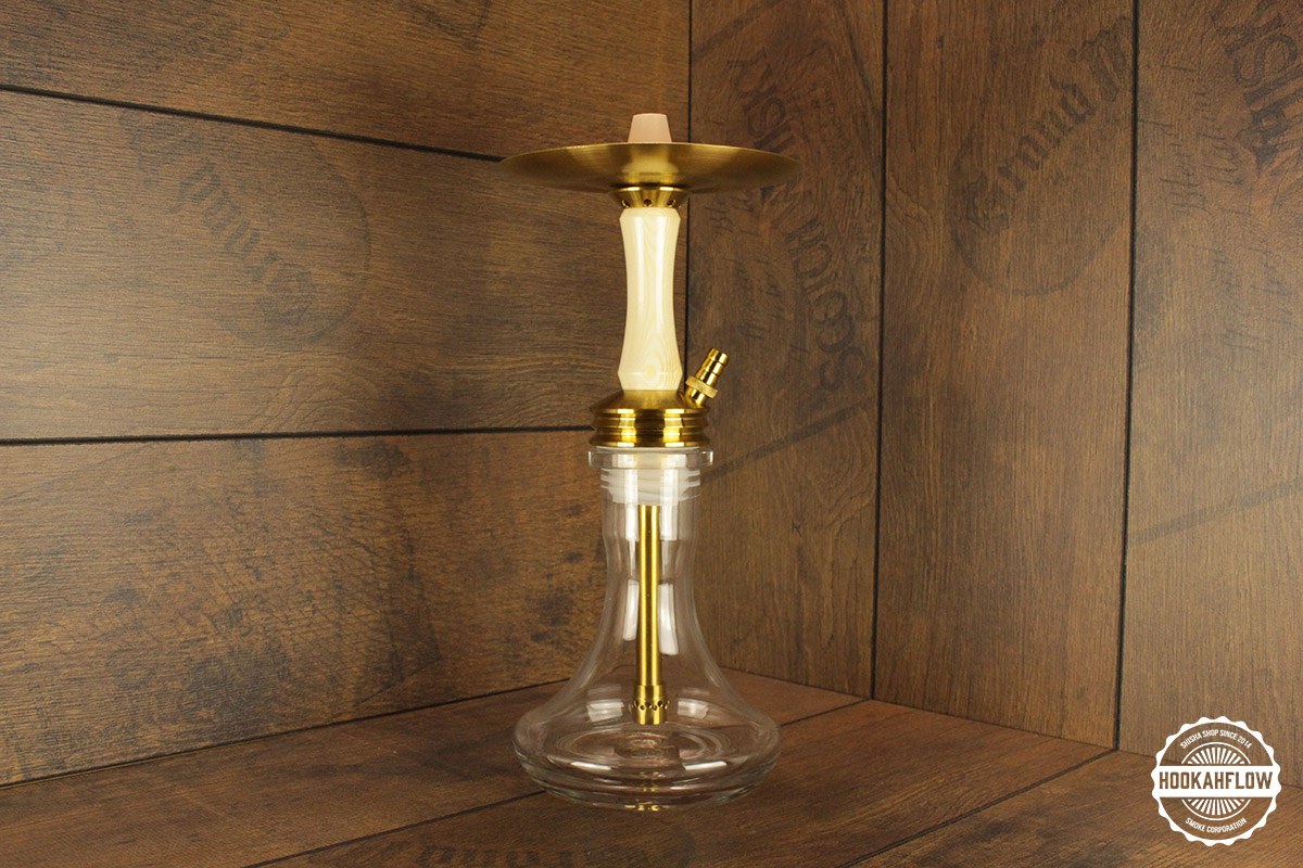 Ocean Hookah Kaif S - Gold/White Wood/Clear