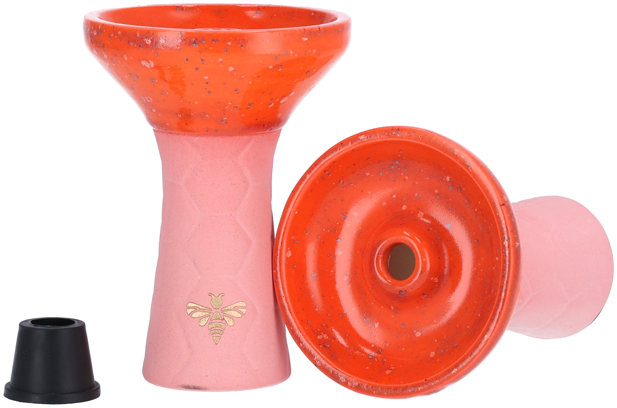 Bee-Hookah-Pink-Half-Glazed-Orange-Black_1 Bee-Hookah-Pink-Half-Glazed-Orange-Black_1