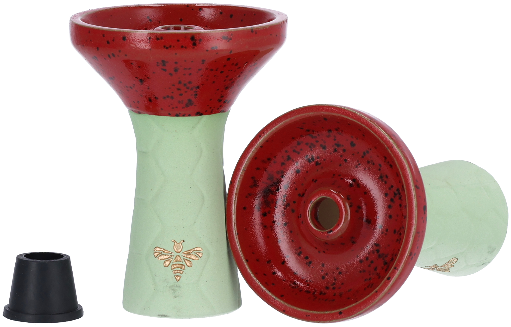 Bee-Hookah-Olive-Half-Glazed-Red-Black_1 Bee-Hookah-Olive-Half-Glazed-Red-Black_1