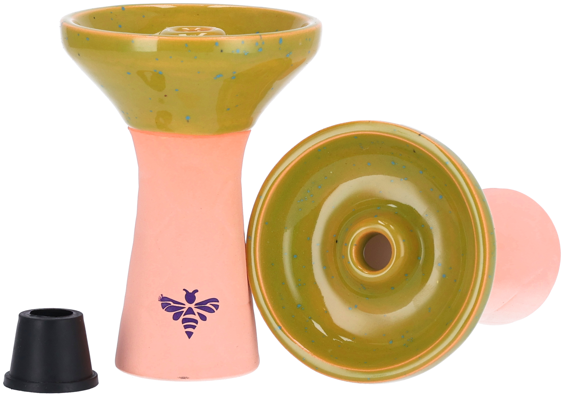 Bee-Hookah-Pink-Half-Glazed-Green-Light-Blue_1 Bee-Hookah-Pink-Half-Glazed-Green-Light-Blue_1